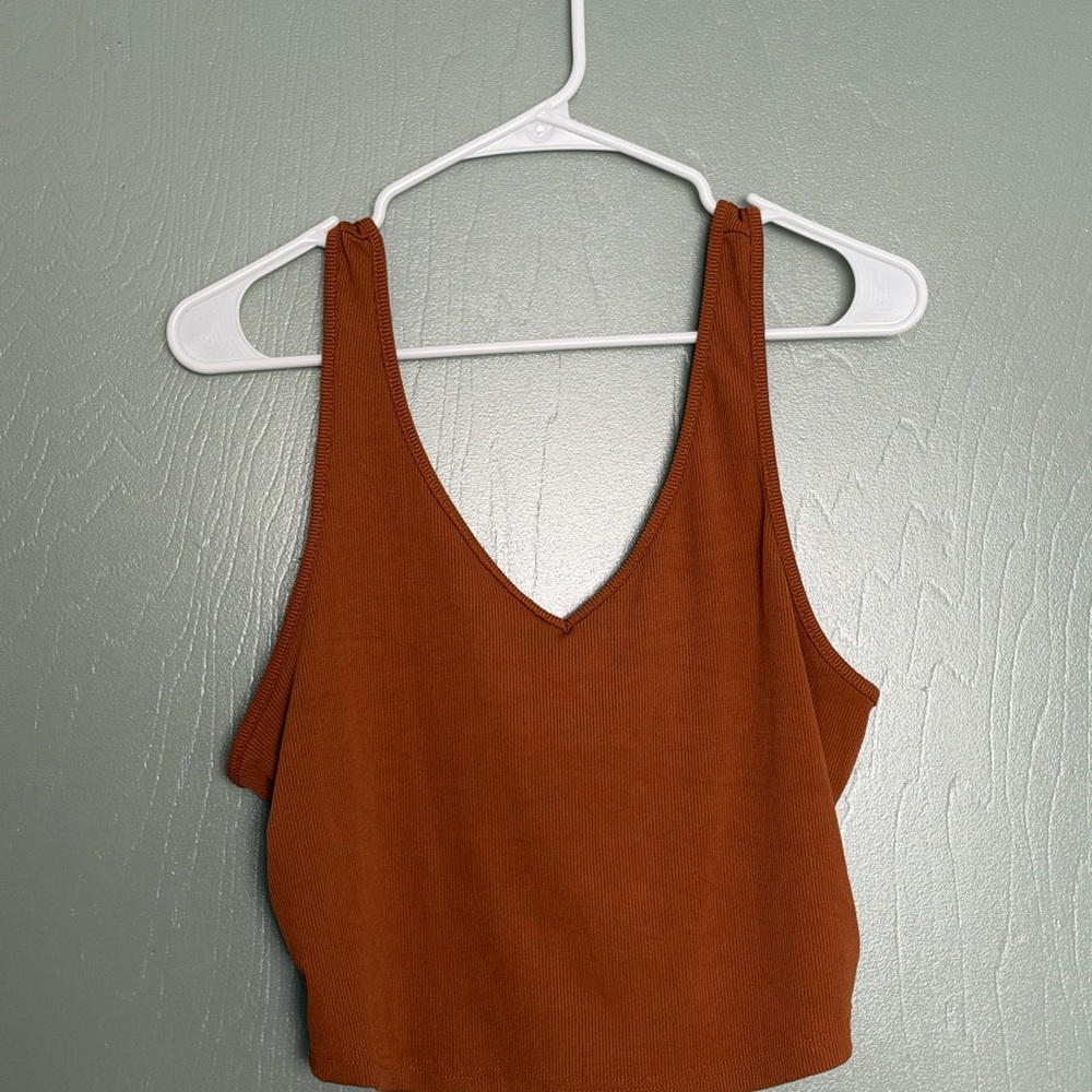 SHEIN Rust V-Neck Tank Top